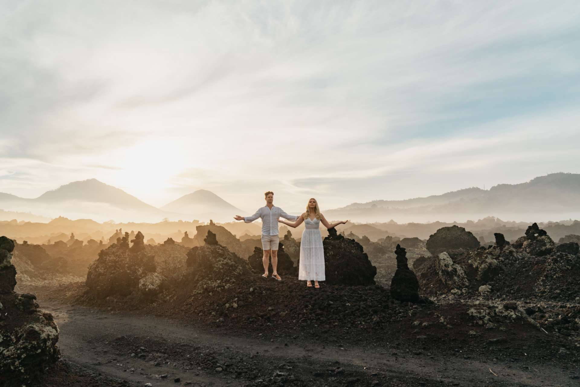 mykeala kim engagement session bali batur black lava