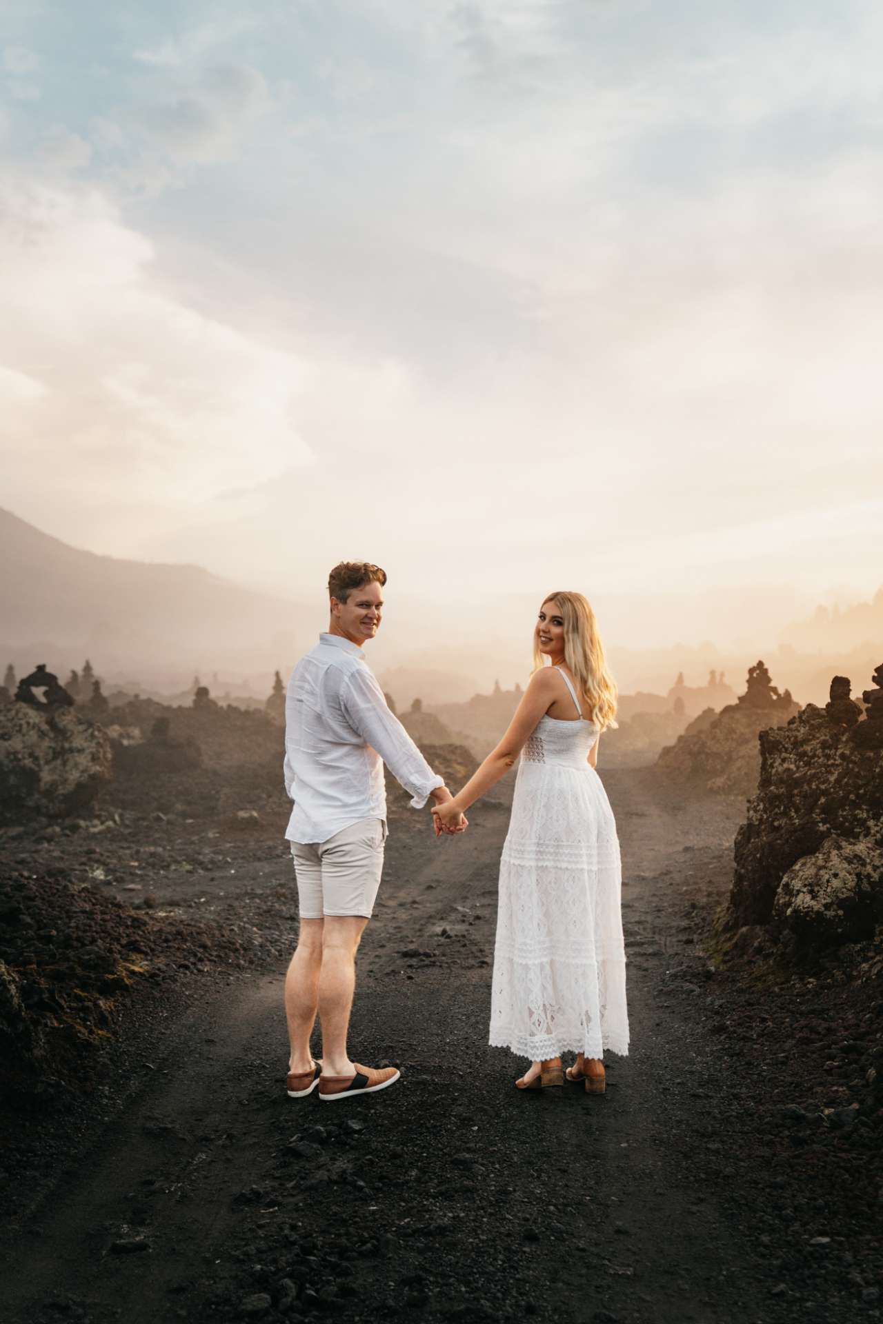 mykeala kim engagement session bali batur black lava
