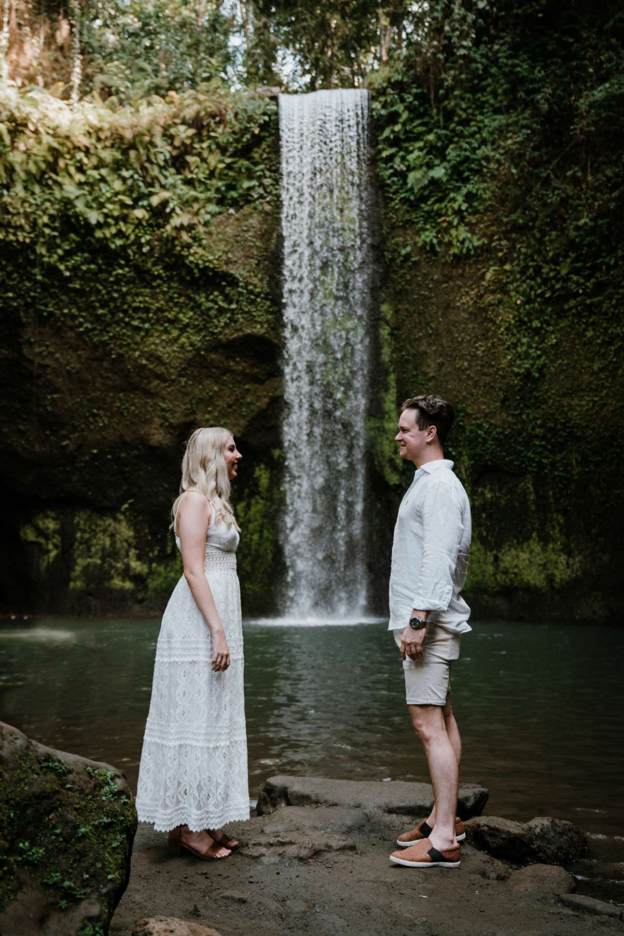 mykeala kim engagement session bali tibumana waterfall