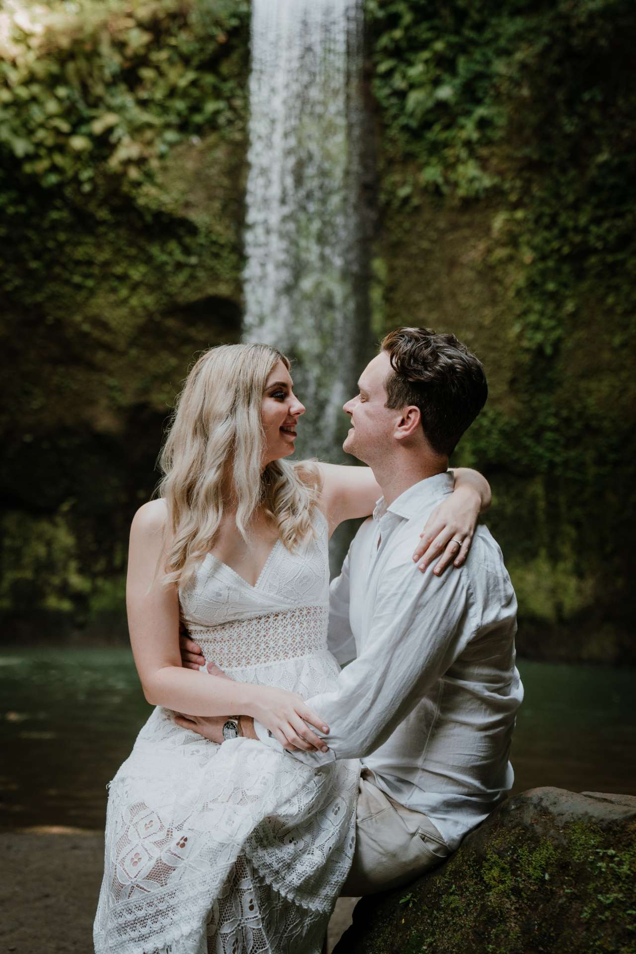 mykeala kim engagement session bali tibumana waterfall