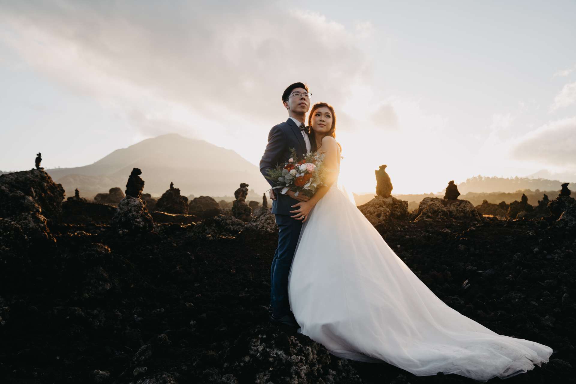 via roy prewedding bali black lava mountain