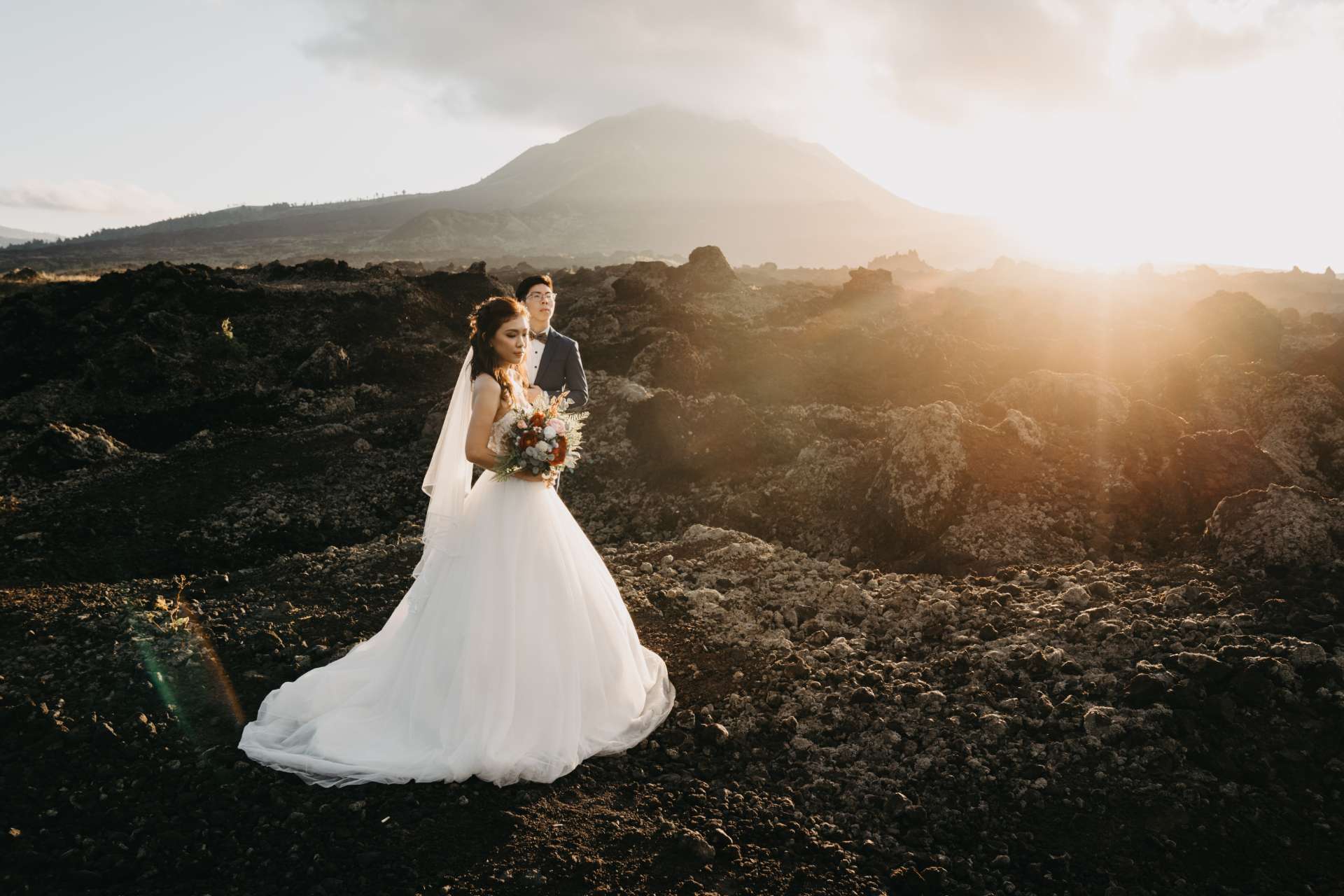 via roy prewedding bali black lava mountain
