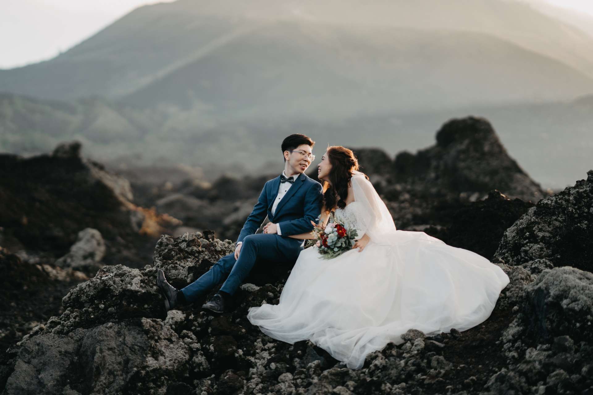 via roy prewedding bali black lava mountain